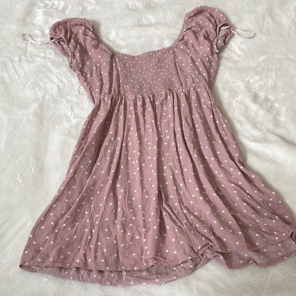 Pink Rose dusty pink polka dotted dress size Small - Picture 7 of 8